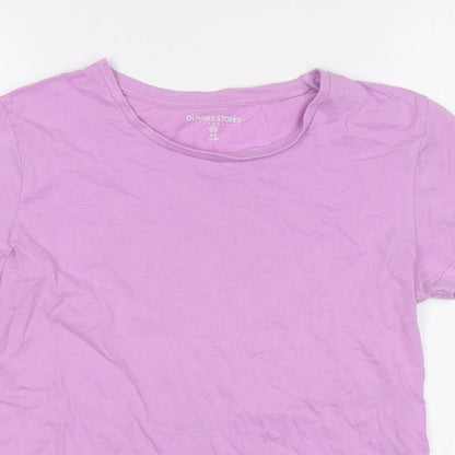 Dunnes Womens Pink  Cotton Basic T-Shirt Size 6 Round Neck