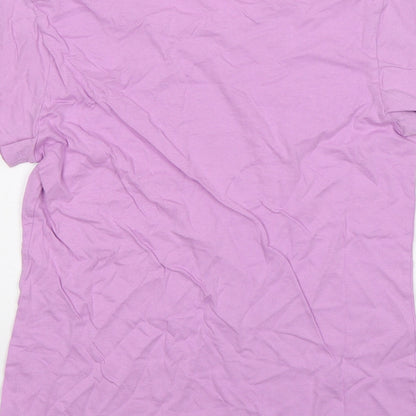 Dunnes Womens Pink  Cotton Basic T-Shirt Size 6 Round Neck