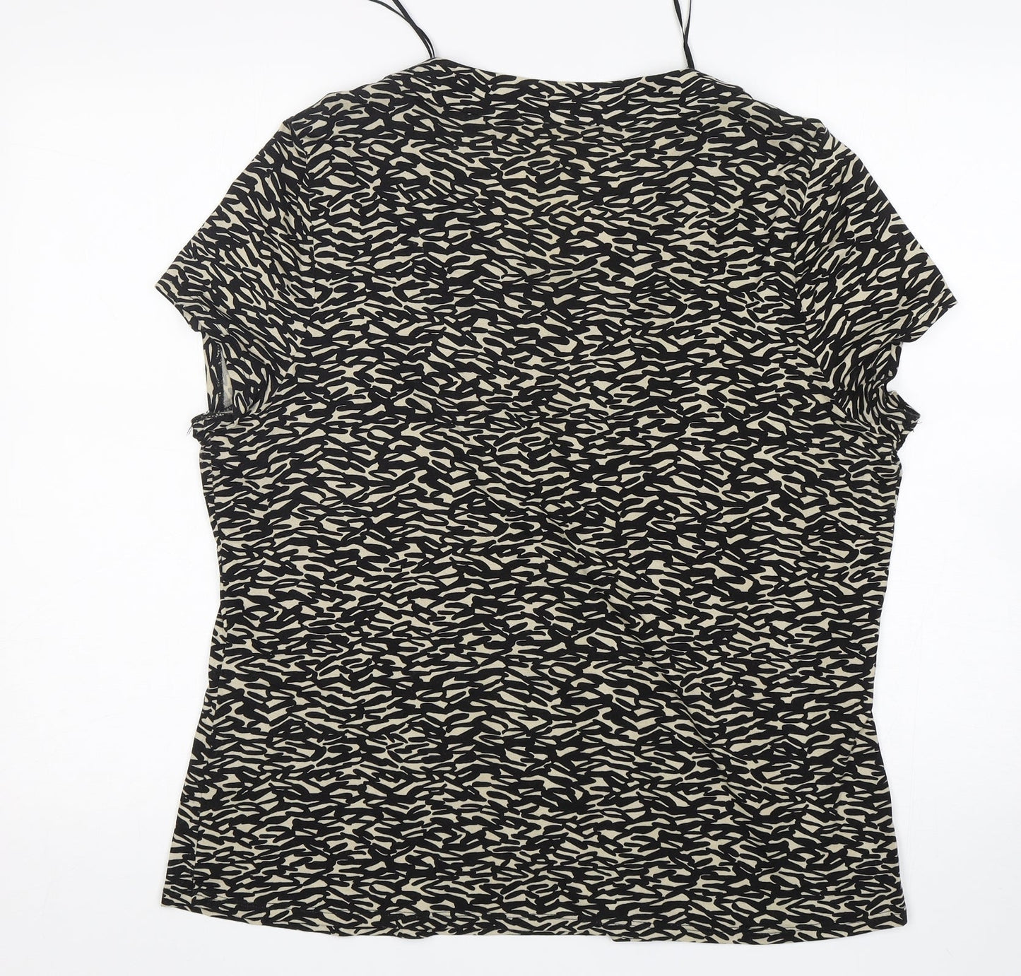 Planet Womens Multicoloured Animal Print Viscose Basic T-Shirt Size XL Round Neck