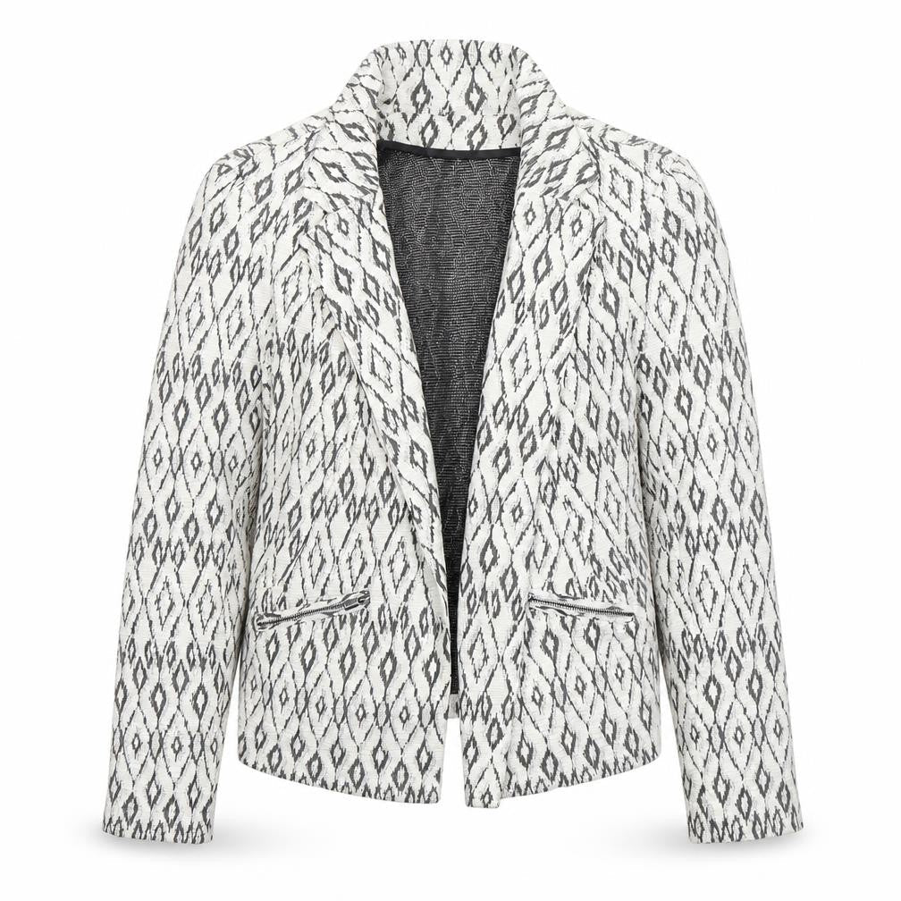 Soon  Womens Multicoloured Argyle/Diamond Cotton Jacket Blazer Size 12