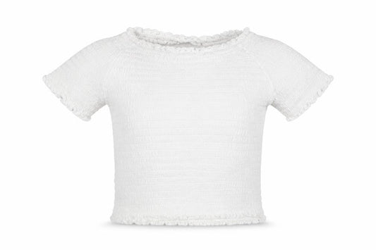 Primark Girls White  Cotton Basic T-Shirt Size 4-5 Years Boat Neck Pullover