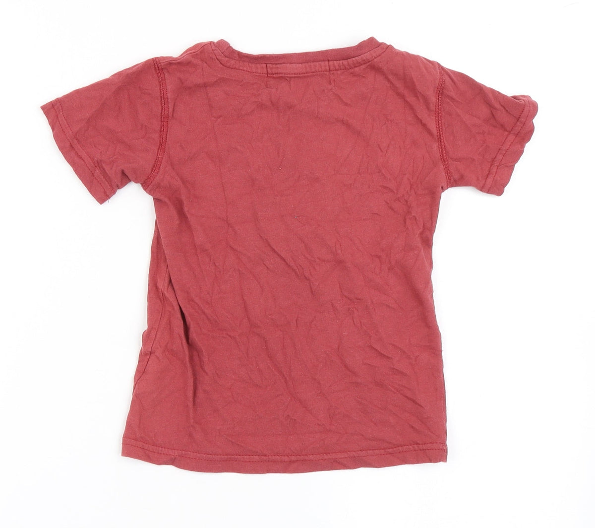 Sailing Team Boys Red Batik 100% Cotton Basic T-Shirt Size 4 Years Round Neck Pullover