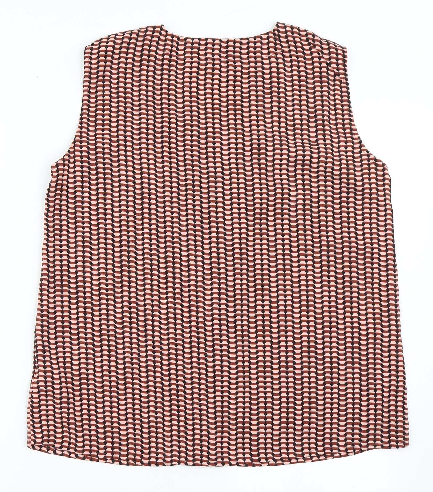 VERO MODA Womens Multicoloured Geometric Polyester Basic Blouse Size M V-Neck