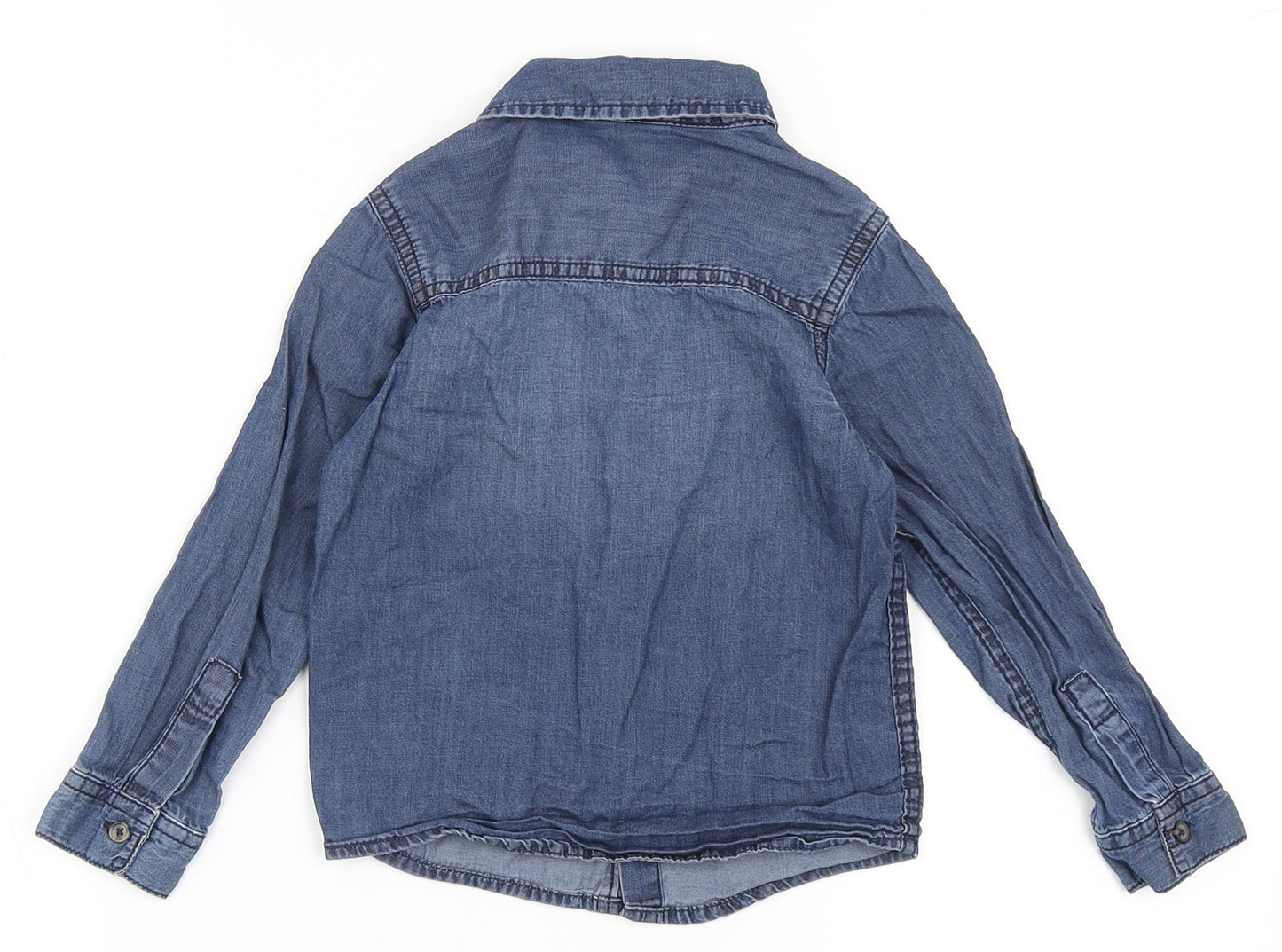 Primark Boys Blue  100% Cotton Basic Button-Up Size 24 Months Collared Button