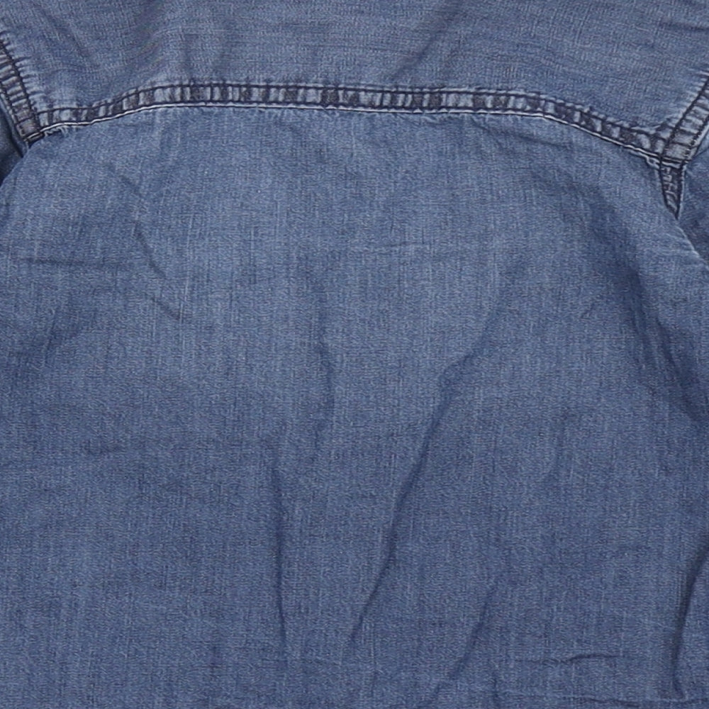 Primark Boys Blue  100% Cotton Basic Button-Up Size 24 Months Collared Button