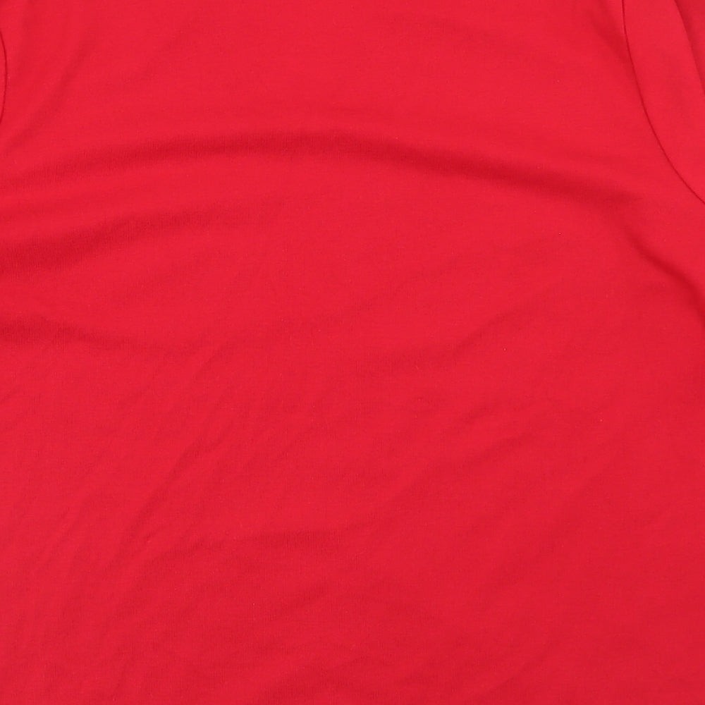 Tigi Womens Red  Polyester Basic T-Shirt Size 14 V-Neck