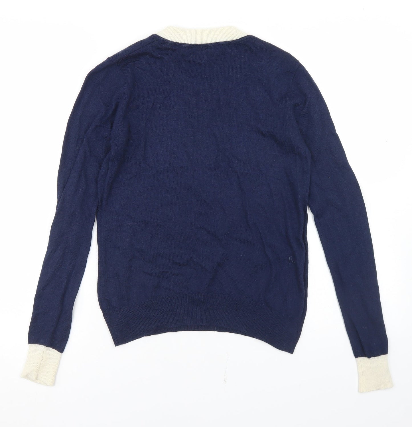 Dickins & Jones Womens Blue Crew Neck  Nylon Pullover Jumper Size S
