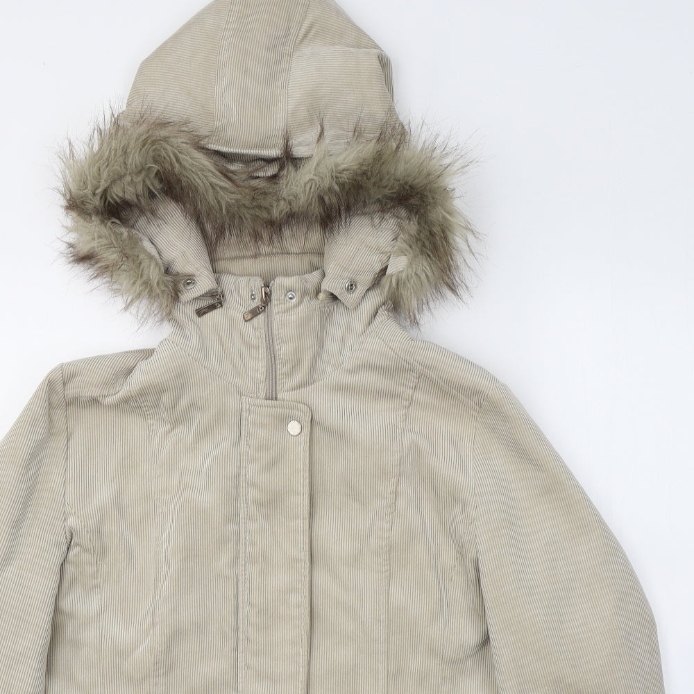 Klass Womens Beige   Parka Coat Size 12  Zip
