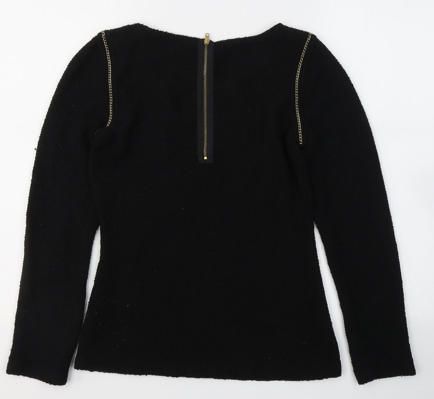Limited Collection Womens Black  Cotton Jersey Blouse Size 8 Round Neck