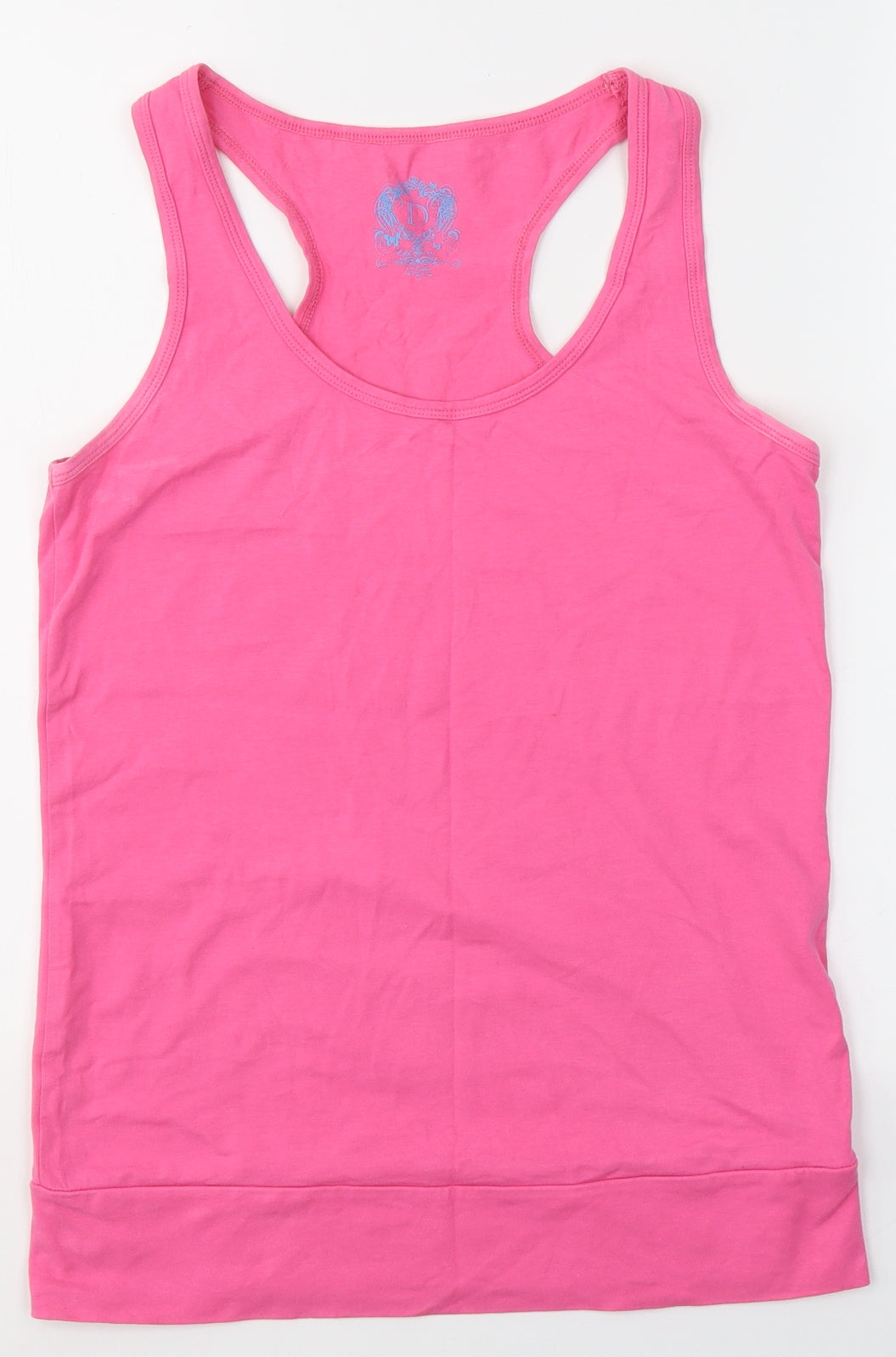 Dunnes Stores Womens Pink  Cotton Jersey Tank Size 12 Round Neck
