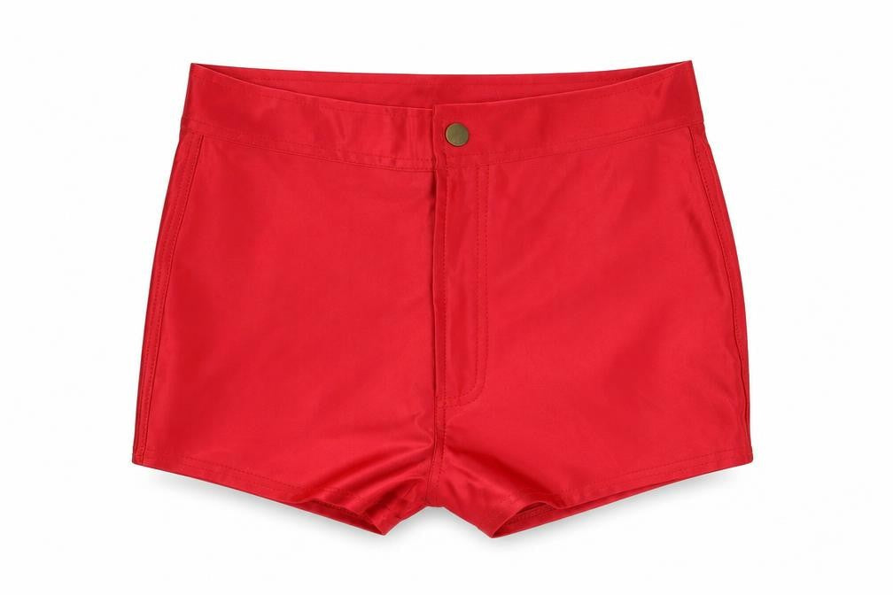Preworn Womens Red  Polyester Hot Pants Shorts Size M L3 in Regular Button