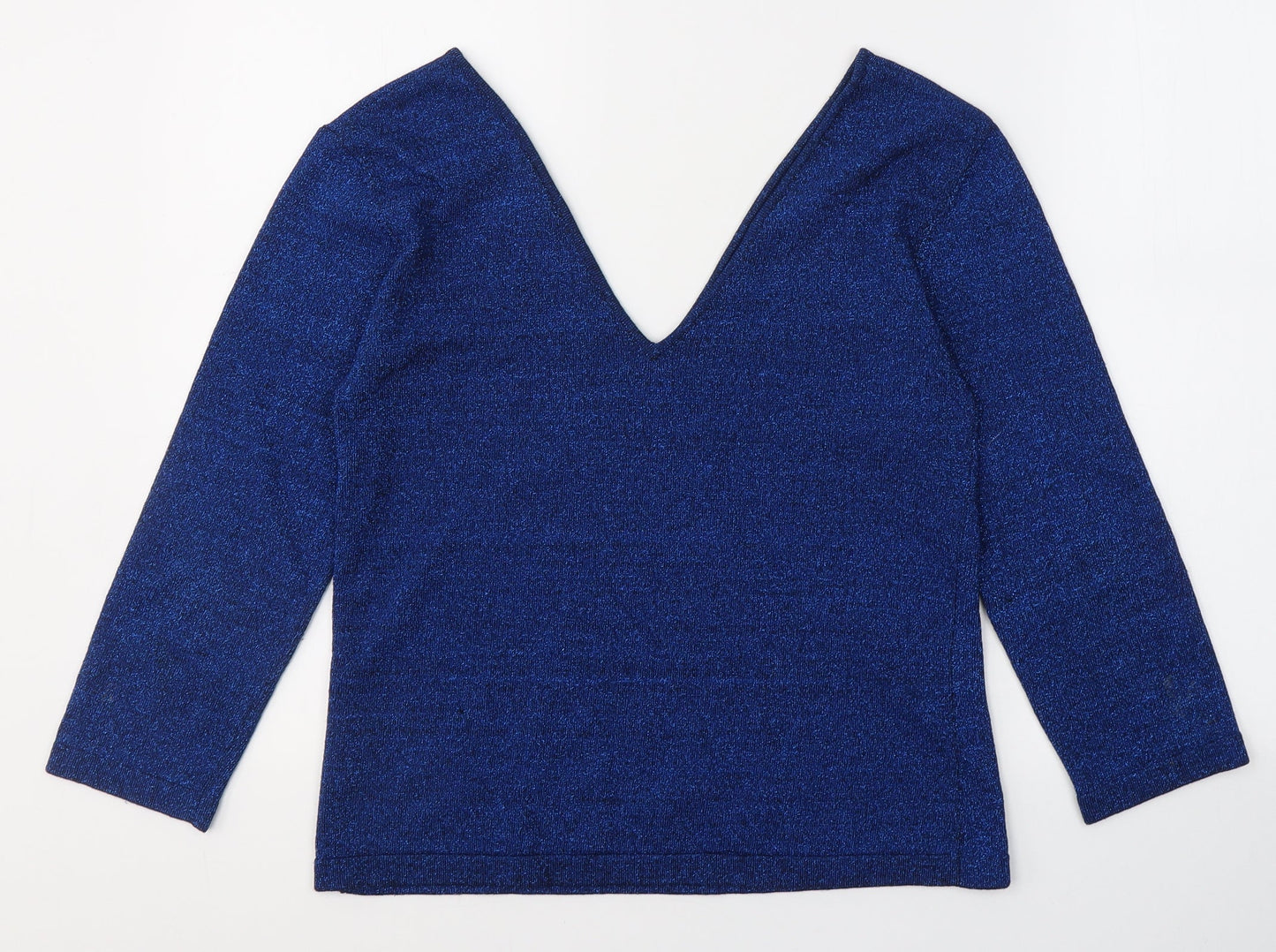 Atmosphere Womens Blue  Viscose Basic Blouse Size 10 V-Neck