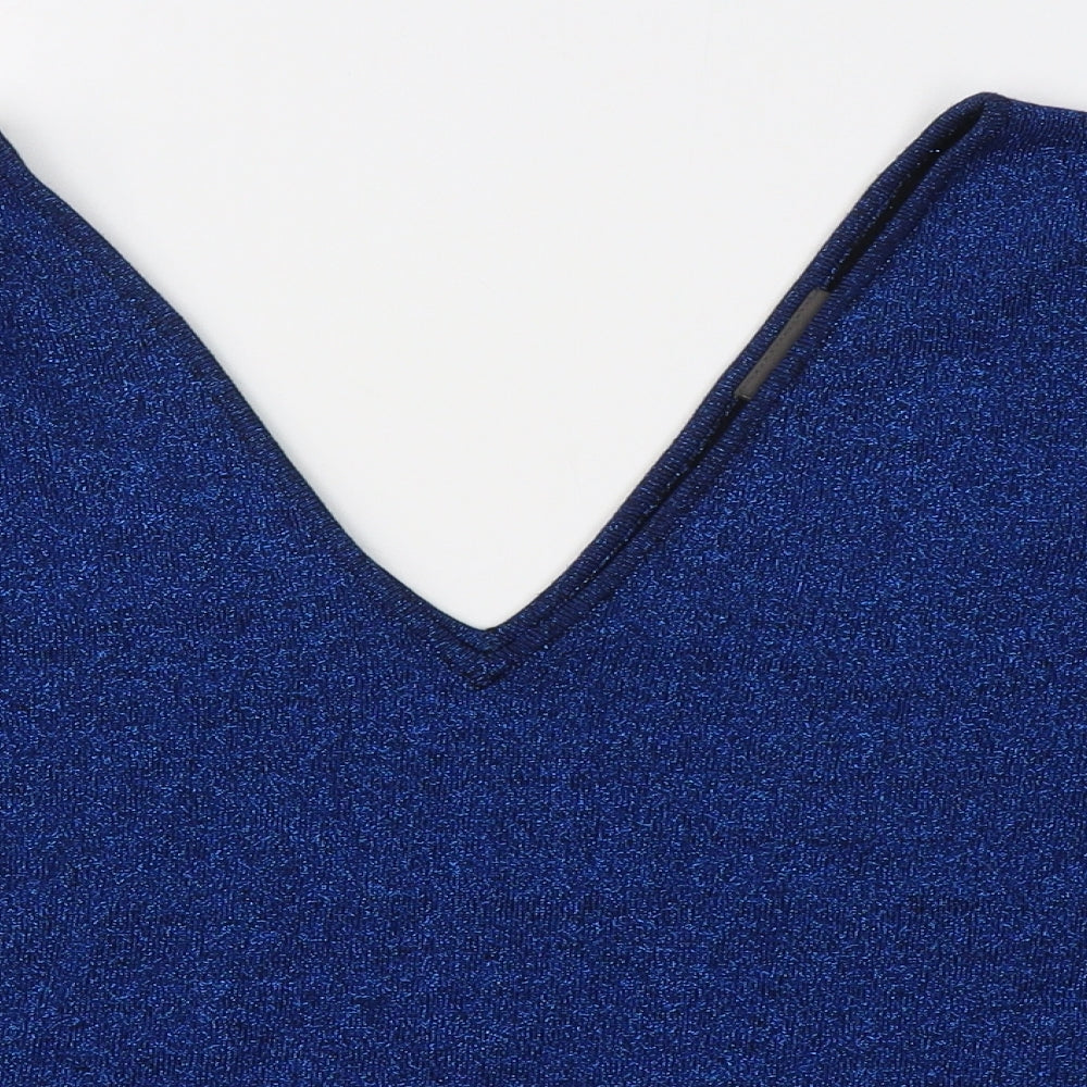 Atmosphere Womens Blue  Viscose Basic Blouse Size 10 V-Neck