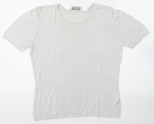 Marks and Spencer Womens Grey  Viscose Jersey T-Shirt Size 12 Round Neck