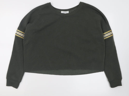 Primark Womens Green  Polyester Pullover Sweatshirt Size 8  Pullover - Crop
