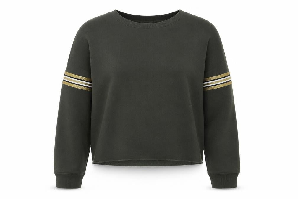 Primark Womens Green  Polyester Pullover Sweatshirt Size 8  Pullover - Crop