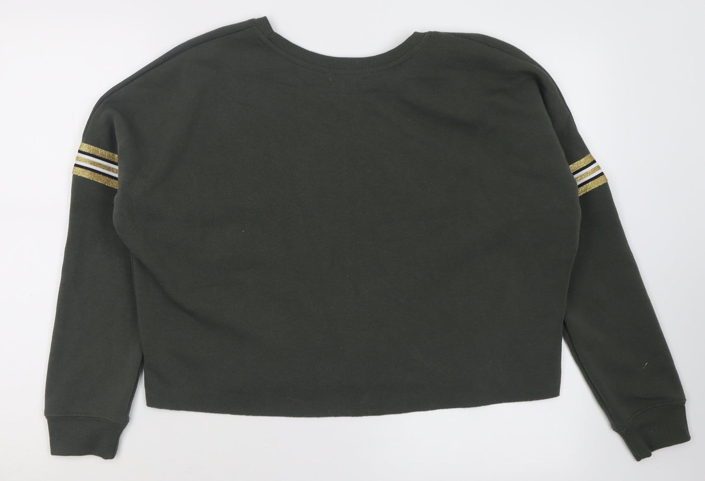 Primark Womens Green  Polyester Pullover Sweatshirt Size 8  Pullover - Crop