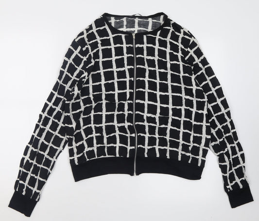 Dorothy Perkins Womens Black Check  Jacket  Size 14  Zip