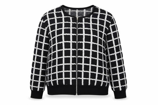 Dorothy Perkins Womens Black Check  Jacket  Size 14  Zip
