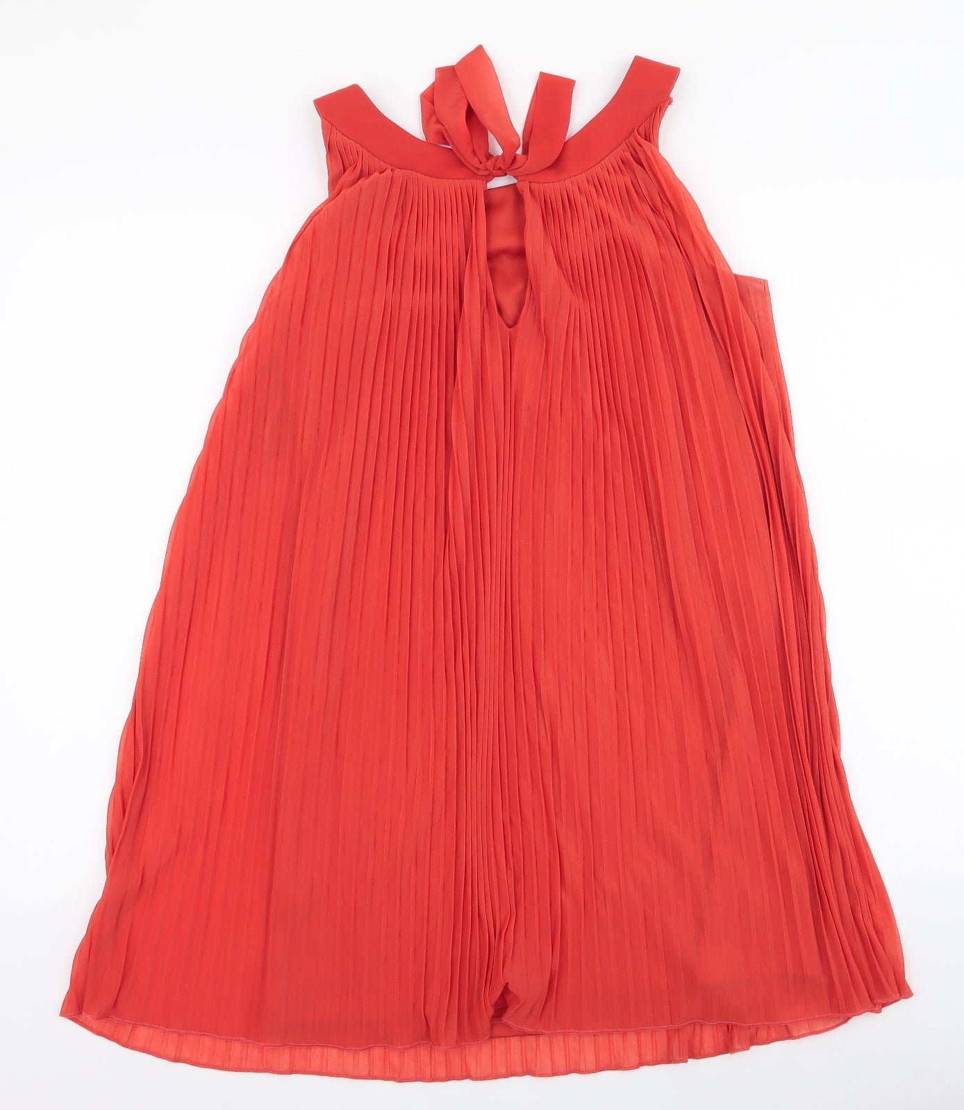 Miss Selfridge Womens Orange  Polyester Trapeze & Swing  Size 8  Round Neck Tie