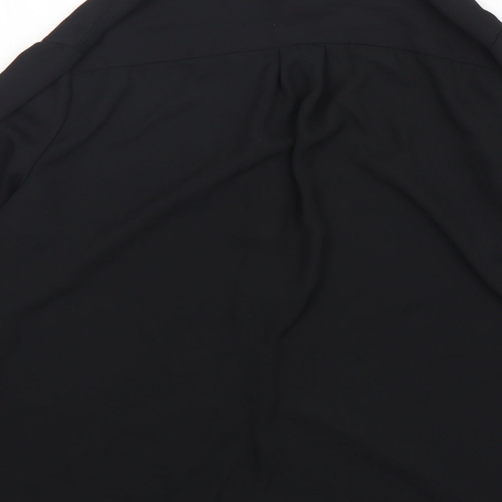 Golden Live Womens Black  Polyester Basic Button-Up Size M Collared