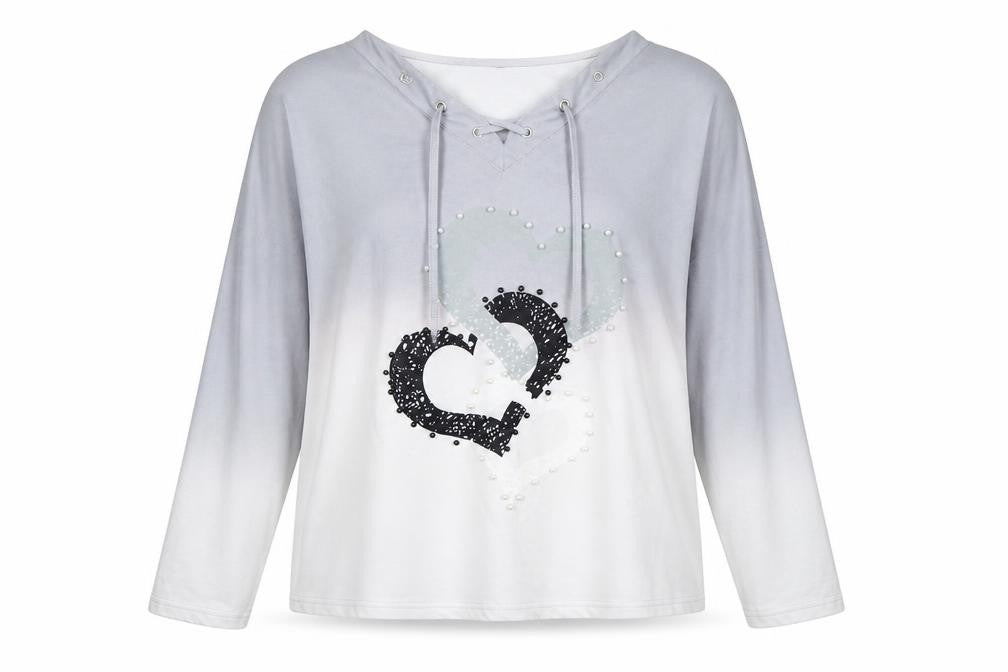 Sheilay Womens Grey  Polyester Pullover Sweatshirt Size L  Pullover
