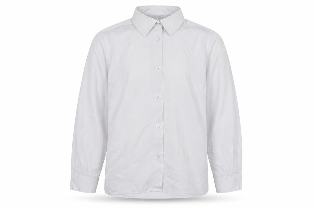 Marks & Spencer Girls White  Polyester Basic Button-Up Size 9-10 Years Collared Button