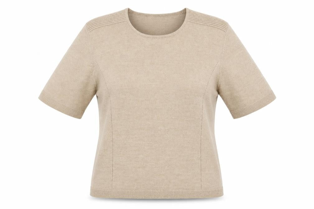 Country Casuals Womens Beige Round Neck  Wool Pullover Jumper Size M
