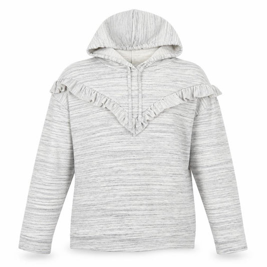 Matalan Womens Grey Striped Polyester Pullover Hoodie Size M