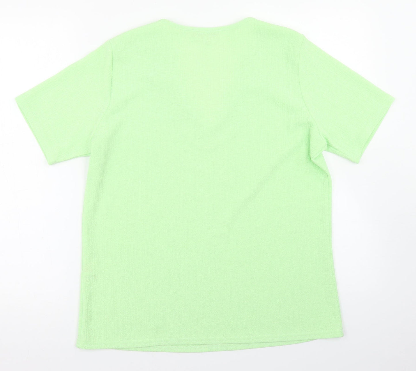 Gerard Womens Green  Polyester Basic Blouse Size 14 V-Neck