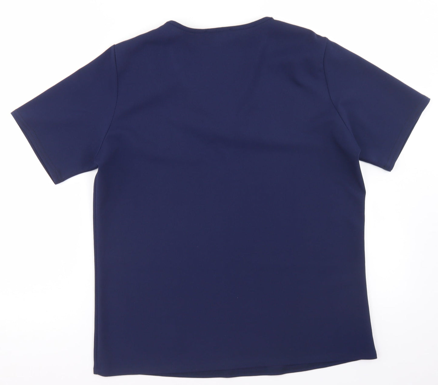 Gerard Womens Blue  Polyester Basic Blouse Size 14 V-Neck