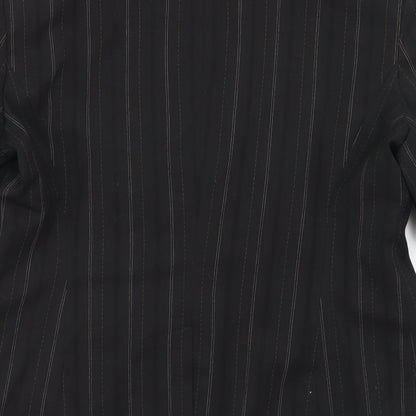 Dunnes Womens Black Striped Polyester Jacket Blazer Size 14