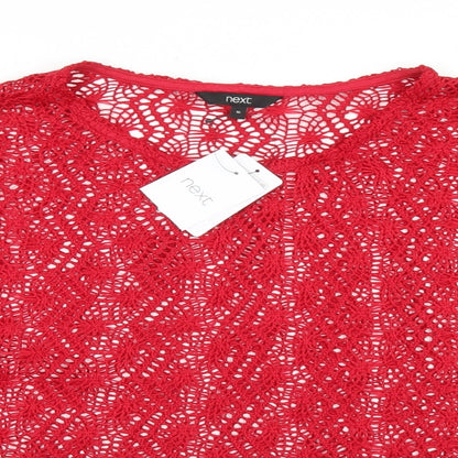 Preloved NEXT Womens Red Round Neck  Polyester Pullover Jumper Size 16 - Detail