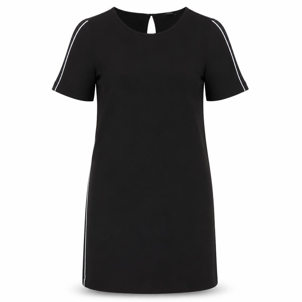 Only Womens Black  Polyester Pencil Dress  Size 10  Round Neck Button