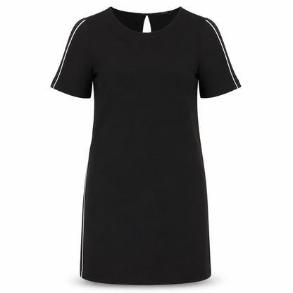 Only Womens Black  Polyester Pencil Dress  Size 10  Round Neck Button
