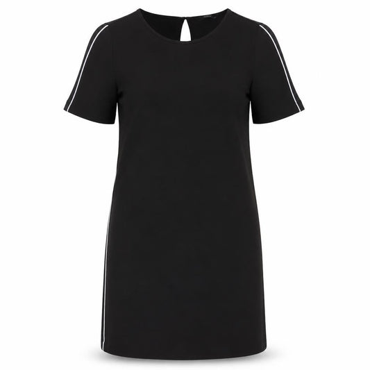 Only Womens Black  Polyester Pencil Dress  Size 10  Round Neck Button