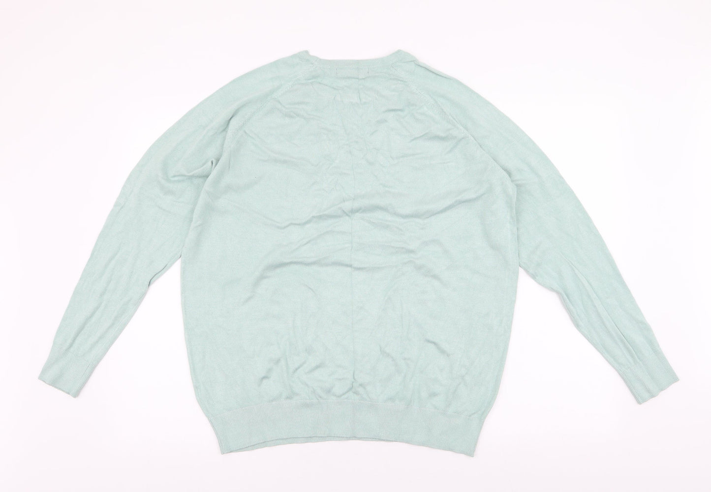 Dunnes Stores Womens Blue Round Neck  Viscose Pullover Jumper Size XL