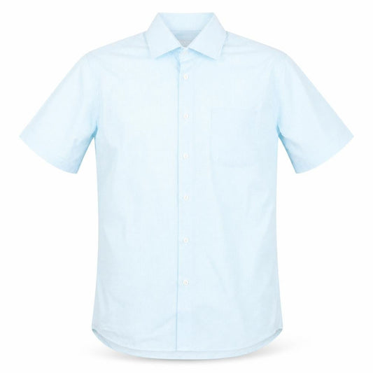 Collezione Mens Blue Plaid Polyester  Button-Up Size S Collared Button