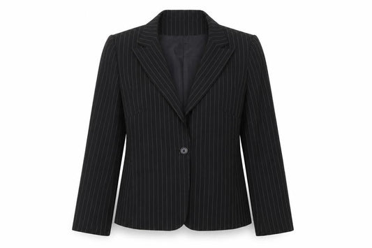 George Womens Black Striped  Jacket Blazer Size 14  Button