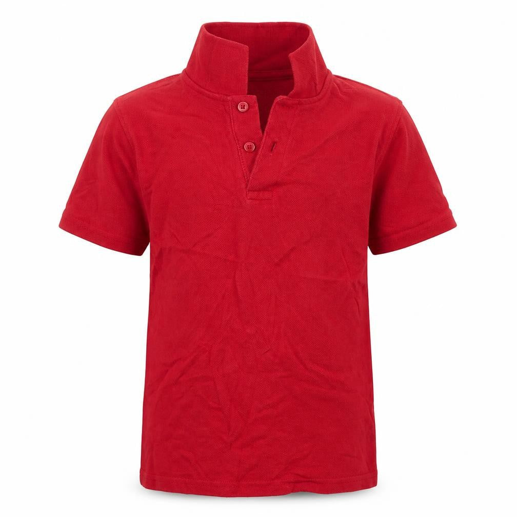 F&F Boys Red  Cotton Basic Polo Size 7-8 Years Collared Pullover