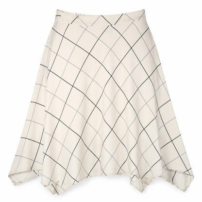 Primark Womens Beige Check Polyester A-Line Skirt Size 14