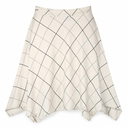 Primark Womens Beige Check Polyester A-Line Skirt Size 14