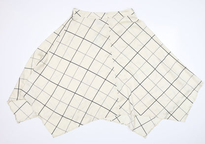 Primark Womens Beige Check Polyester A-Line Skirt Size 14