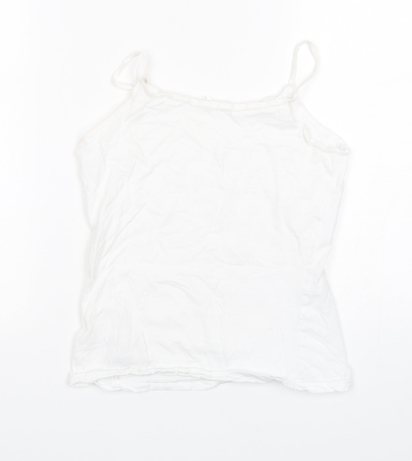 Primark Girls White  Cotton Camisole Tank Size 11-12 Years Round Neck Pullover