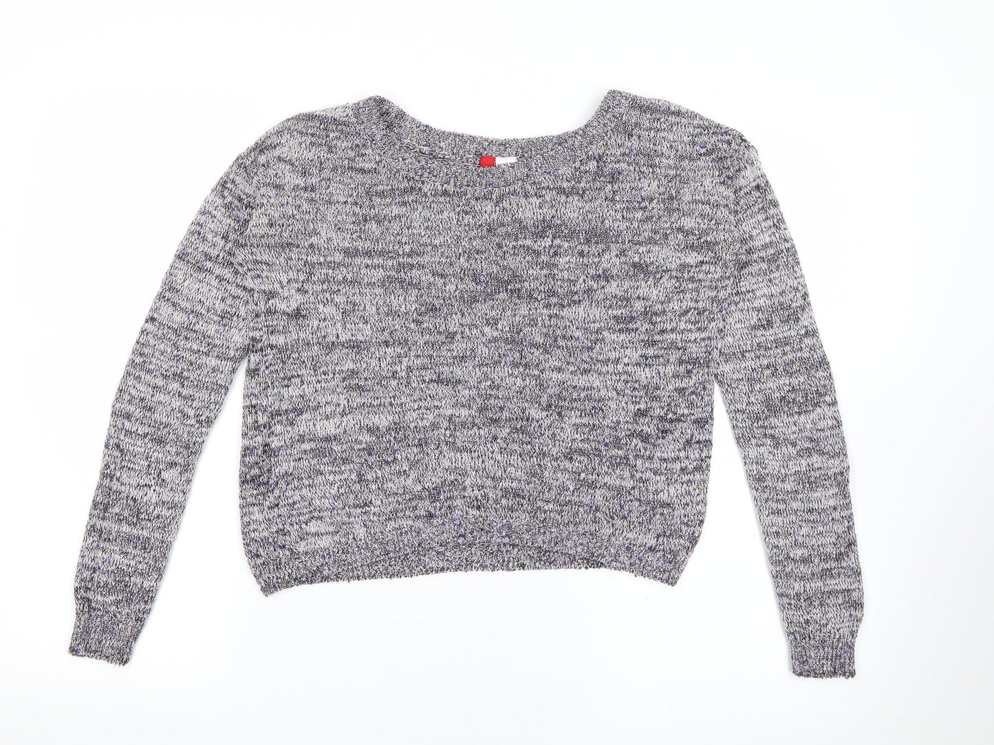 H&M Womens Purple Scoop Neck  Polyester Pullover Jumper Size 6