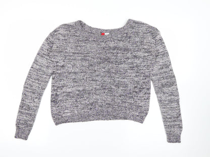 H&M Womens Purple Scoop Neck  Polyester Pullover Jumper Size 6