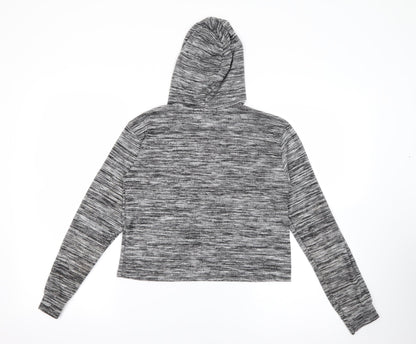 Very Girls Grey  Polyester Pullover Hoodie Size 12 Years
