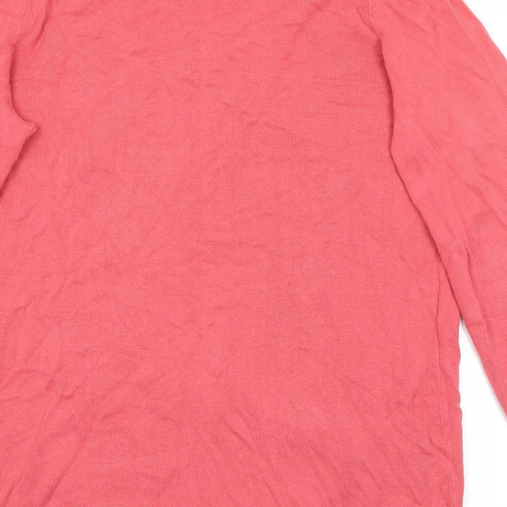 B.C. Best Connections Womens Pink V-Neck  Acrylic Cardigan Jumper Size 14