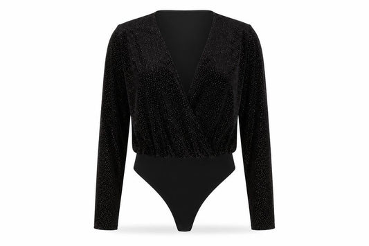 Missguided Womens Black  Polyester Bodysuit One-Piece Size 10  Snap