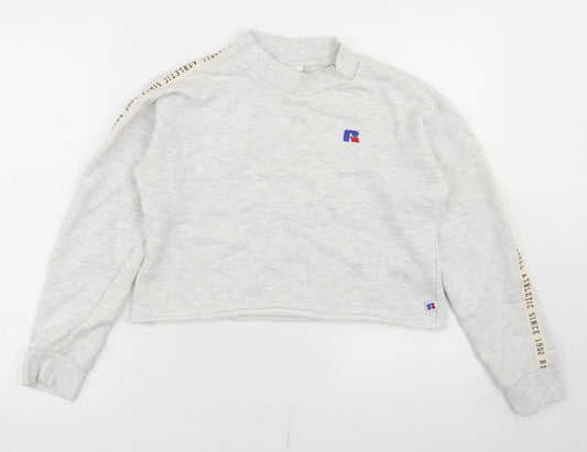 Russell Athletic Womens Grey  Cotton Pullover Sweatshirt Size S   - Cropped